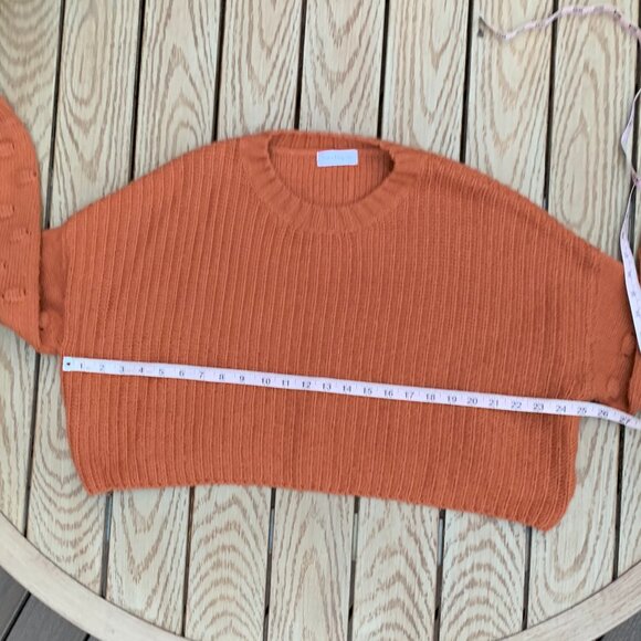 Vestique Cropped Crewneck Knit Long Sleeve Sweater Sz L - Picture 11 of 13